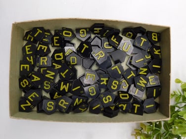 Vintage Black Letters With Yellow Typography