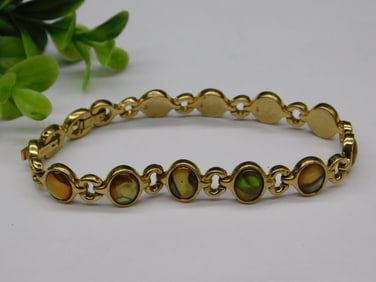 Gold-Tone Bracelet with Abalone Shell Accents