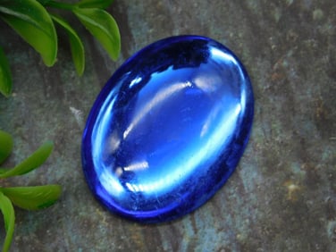 Oval Blue Transparent Cabochon