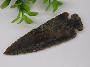 Flint Spearhead Arrowhead Artifact with Stone Finish