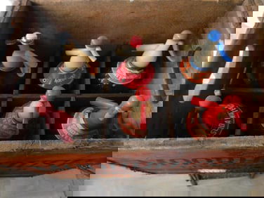 SIX SELTZER BOTTLES IN RARE MOORHOUSE BIRKENHEAD WOODEN CRATE SODA WATER MINERAL SYPHON SIPHON GLASS