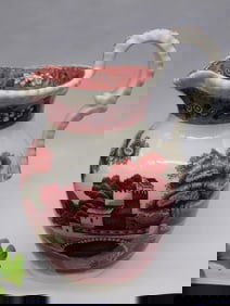 COPELAND SPODES TOWER PITCHER JUG TRANSFERWARE ENGLISH VINTAGE ANTIQUE