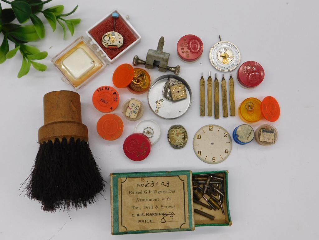 Vintage Watch Parts and Horology Tools Assortment Watchmaker Watchmaking Tools: Vintage Watch Parts and Horology Tools Assortment Watchmaker Watchmaking Tools