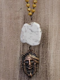 HATMAN ORIGINAL COPPER CHIEF AND SPARKLE BEAD NECKLACE