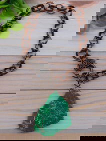 HATMAN ORIGINAL GREEN STONE AND COPPER BRACELET