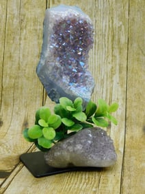 TITANIUM AMETHYST DISPLAY ROCK STONE LAPIDARY SPECIMEN