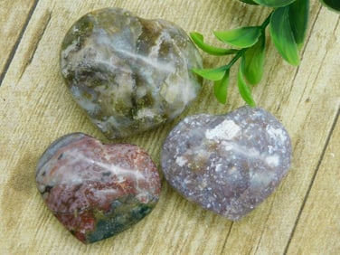 MIXED STONE HEART LOT ROCK STONE LAPIDARY SPECIMEN