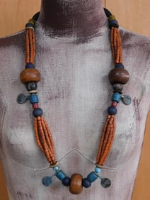 ORNAMENTAL AFRICAN TRADE BEAD NECKLACE ROCK STONE LAPIDARY SPECIMEN