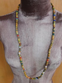 AFRICAN TRADE BEAD NECKLACE ROCK STONE LAPIDARY SPECIMEN