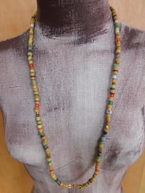 AFRICAN TRADE BEAD NECKLACE ROCK STONE LAPIDARY SPECIMEN