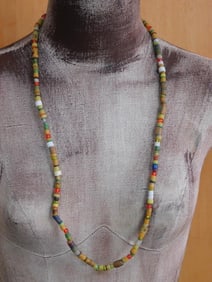 AFRICAN TRADE BEAD NECKLACE ROCK STONE LAPIDARY SPECIMEN