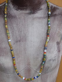 AFRICAN TRADE BEAD NECKLACE ROCK STONE LAPIDARY SPECIMEN