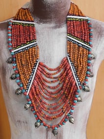 AFRICAN TRADE BEADS ROCK STONE LAPIDARY SPECIMEN