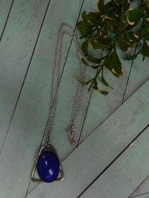 GENUINE STONE PENDANT ON CHAIN NECKLACE ROCK STONE LAPIDARY SPECIMEN