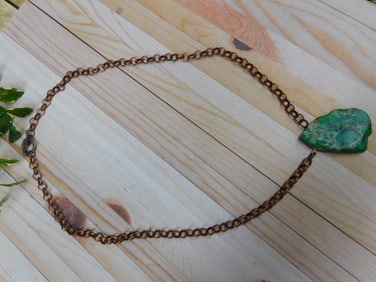 GENUINE STONE PENDANT ON CHAIN NECKLACE ROCK STONE LAPIDARY SPECIMEN