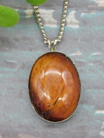 GENUINE STONE PENDANT ON CHAIN NECKLACE