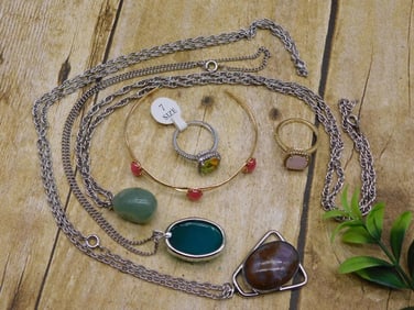 MIXED JEWELRY LOT ROCK STONE LAPIDARY SPECIMEN