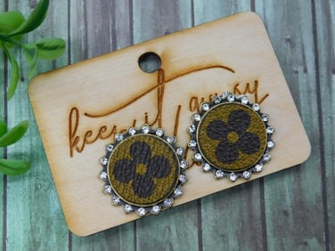 UPCYCLED GENUINE LOUIS VUITTON EARRINGS VINTAGE ANTIQUE