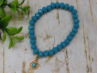 PENDANT ON SPARKLE BEAD BRACELET