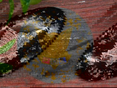 FOE Eagle Black and Gold Emblem Cabochon