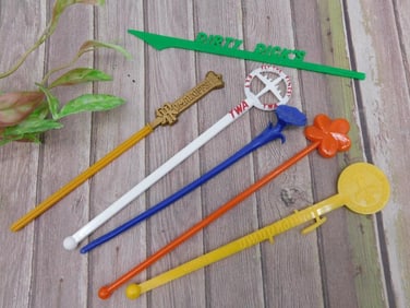 Collection of Assorted Plastic Stir Sticks