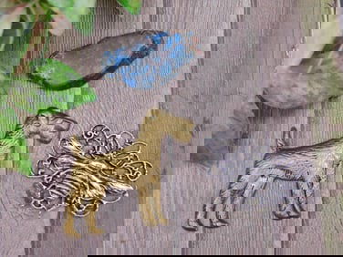 Set of Decorative Items: Dog, Bee, and Stone