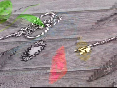 Decorative Key, Stone Pendant, and Heart Ornament Set