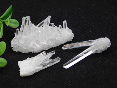 3 Clear Quartz Crystal Specimens Rock Stone Lapidary Specimen