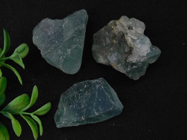 Three Raw Green Fluorite Specimens Rock Stone Lapidary Specimen
