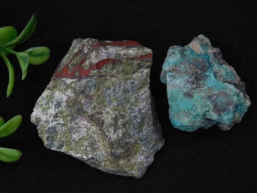 Two Mineral Specimens with Varied Hues Rock Stone Lapidary Specimen
