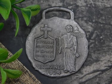1924 National Catholic Charities Watch Fob, Des Moines