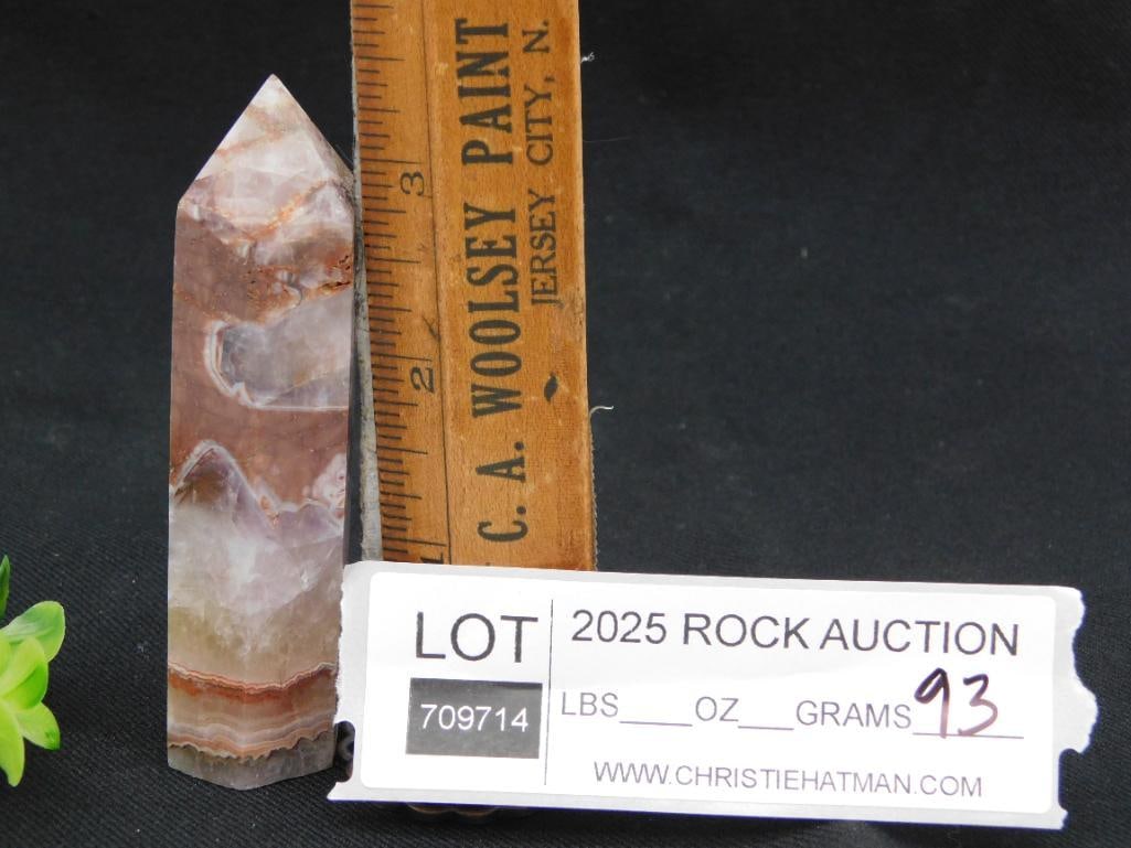 Banded Agate Tower Rock Stone Lapidary Specimen: Banded Agate Tower Rock Stone Lapidary Specimen