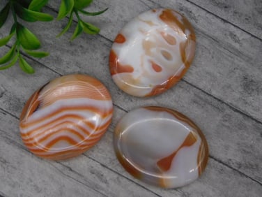 BANDED CARNELIAN WORRY STONES ROCK STONE LAPIDARY SPECIMEN