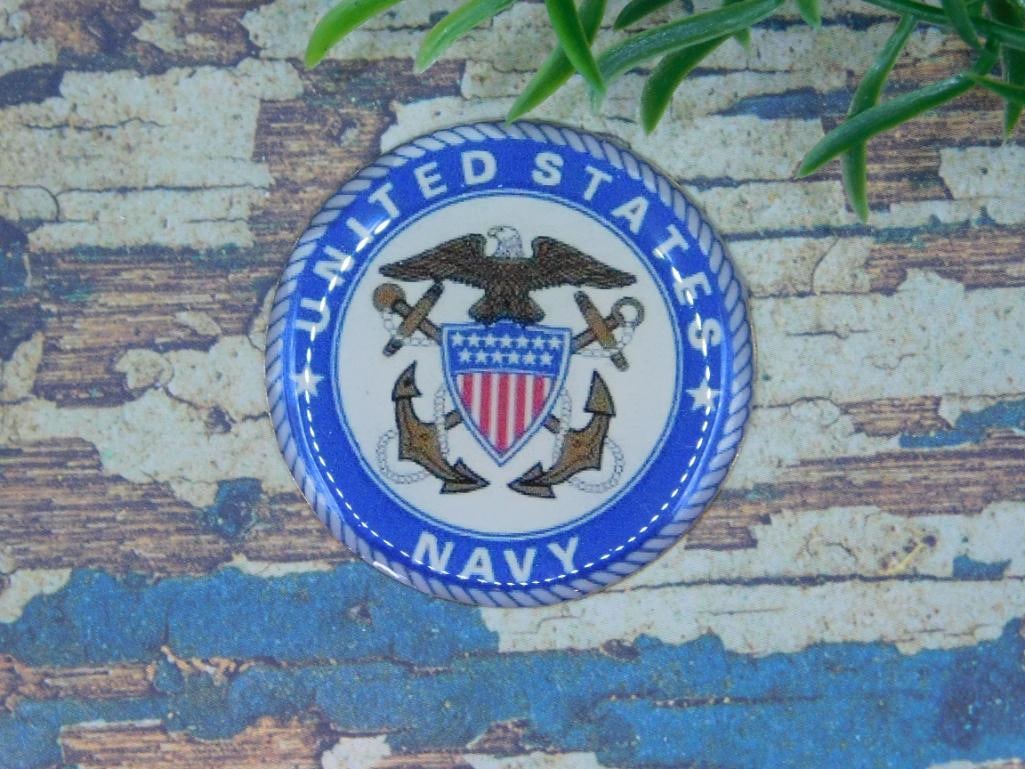 UNITED STATES NAVY CABOCHON ROCK STONE LAPIDARY SPECIMEN: UNITED STATES NAVY CABOCHON ROCK STONE LAPIDARY SPECIMEN