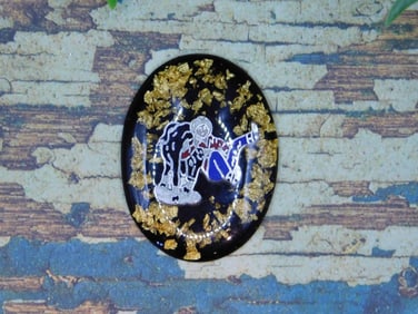 GOLD FLECKED COWBOY CABOCHON ROCK STONE LAPIDARY SPECIMEN