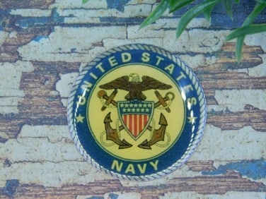 UNITED STATES NAVY CABOCHON ROCK STONE LAPIDARY SPECIMEN