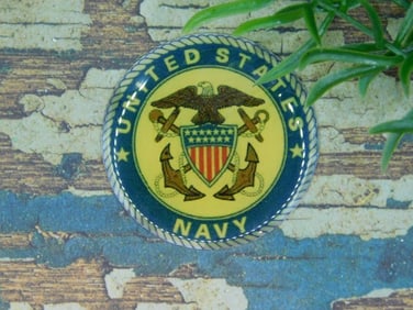 UNITED STATES NAVY CABOCHON ROCK STONE LAPIDARY SPECIMEN