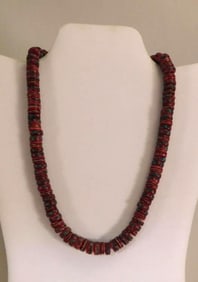 AFRICAN TRADE BEADS BONE WITH STONE INLAY