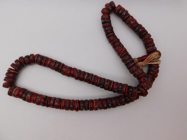 AFRICAN TRADE BEAD NECKLACE ROCK STONE LAPIDARY SPECIMEN