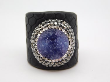 DRUZY QUARTZ RING ROCK STONE LAPIDARY SPECIMEN