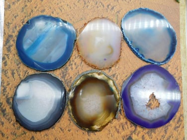 AGATE SLICES ROCK STONE LAPIDARY SPECIMEN