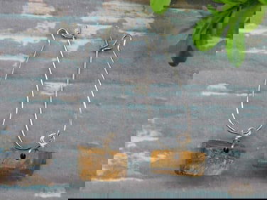 ROUGH STONE EARRINGS ROCK STONE LAPIDARY SPECIMEN