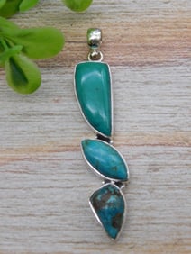 STERLING SILVER PENDANT ROCK STONE LAPIDARY SPECIMEN