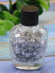 SILVER FLAKES IN BOTTLE ROCK STONE LAPIDARY SPECIMEN