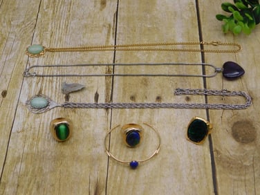 MIXED JEWELRY LOT ROCK STONE LAPIDARY SPECIMEN