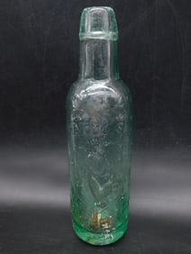RARE EUROPEAN BLOB TOP GLASS MINERAL WATER BOTTLE VINTAGE ANTIQUE