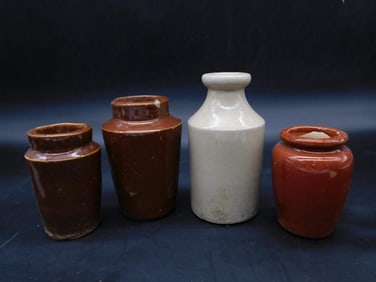 TURN OF THE CENTURY GINGER BEER BOTTLES VINTAGE ANTIQUE LOT OF 4