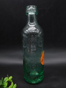 RARE EUROPEAN BLOB TOP GLASS MINERAL WATER BOTTLE VINTAGE ANTIQUE