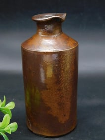 TURN OF THE CENTURY CLAY APOTHECARY BOTTLE VINTAGE ANTIQUE