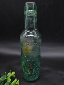 RARE EUROPEAN BLOB TOP GLASS MINERAL WATER BOTTLE VINTAGE ANTIQUE